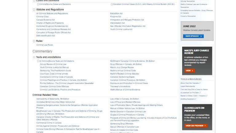 Westlaw Canada - CriminalSource