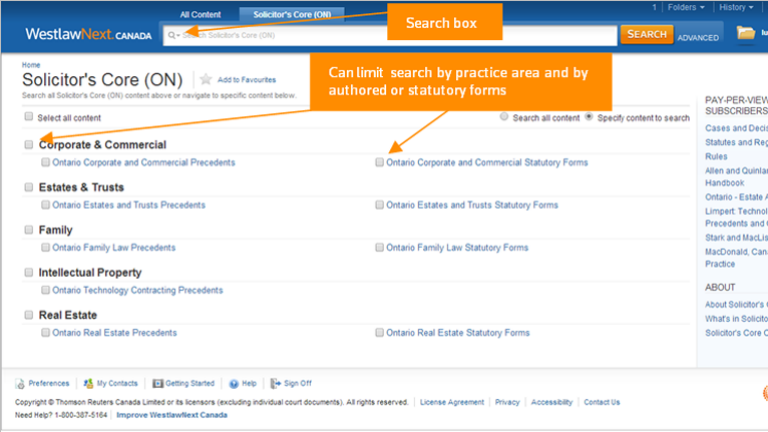 Westlaw Canada - Solicitor's Core - screenshot 2 of 3