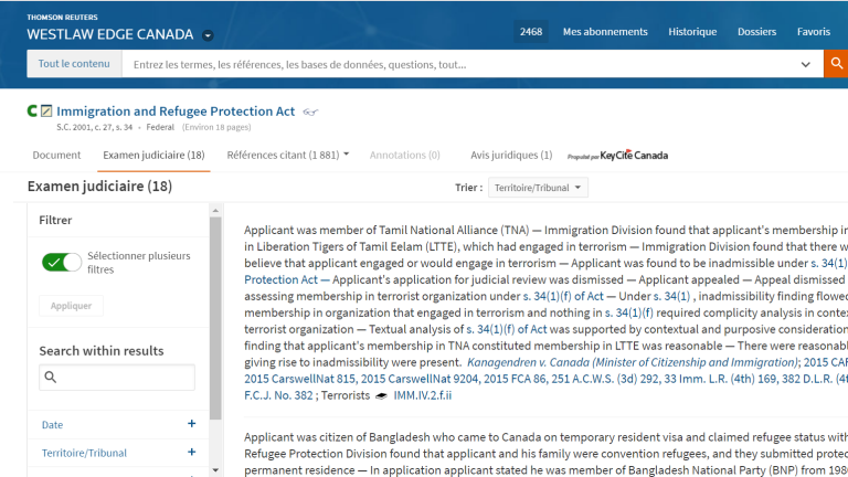 Westlaw Edge Canada | Examen judiciaire