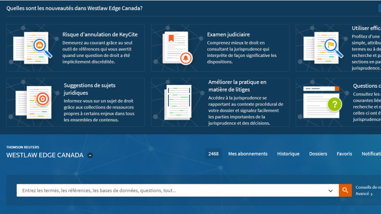 Westlaw Edge Canada | Quelles sont les nouveautés