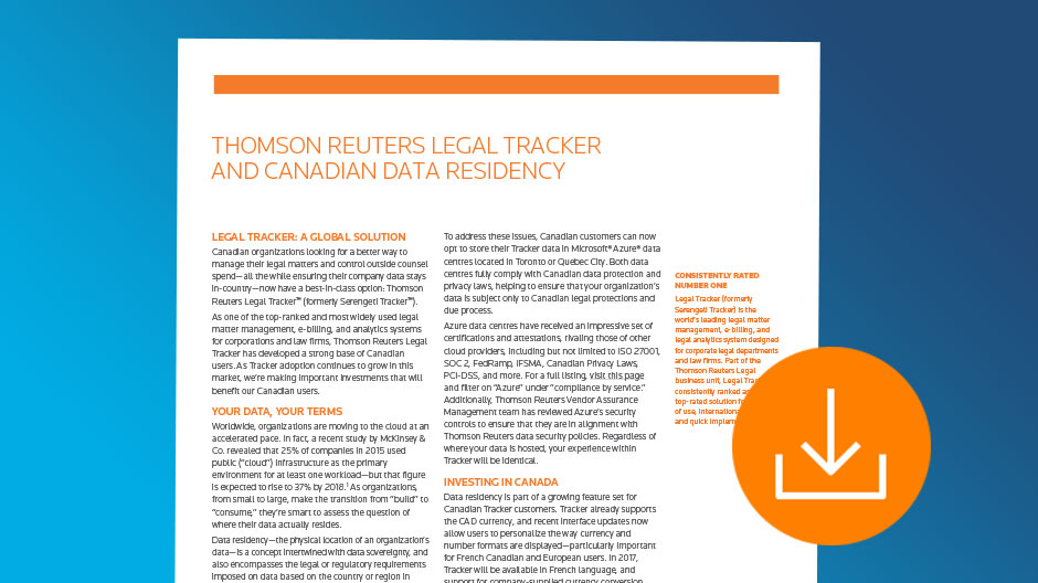 Legal Tracker Data Residency Download