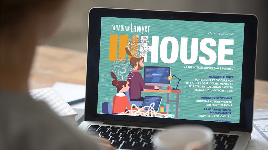 Canadian Lawyer InHouse Magazine Cover