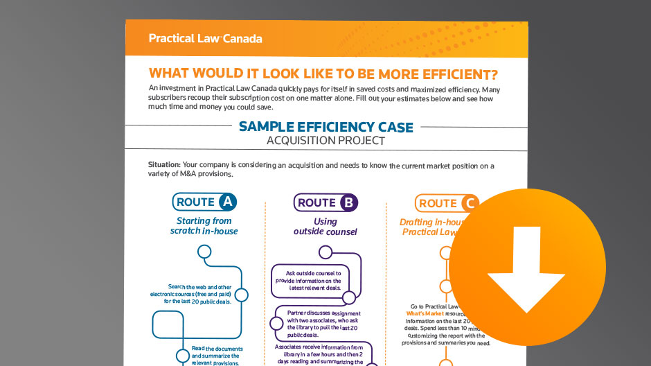 Practical Law Canada Efficiency Scenario Chart