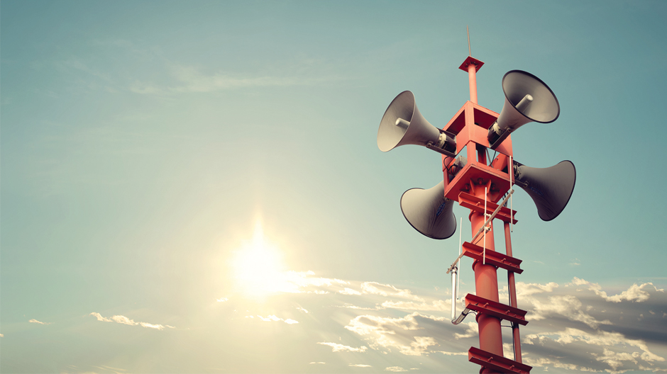 Tower-mounted loudspeaker
