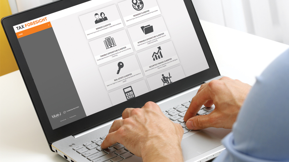 User exploring Tax Foresight on a laptop