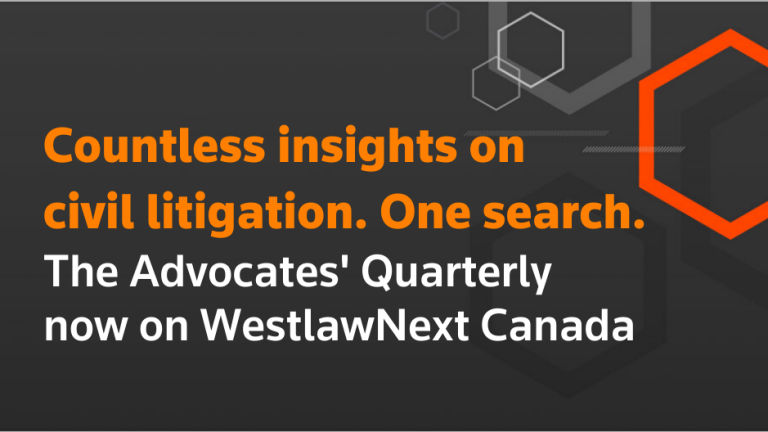 The Advocates' Quarterly | Canada | Thomson Reuters