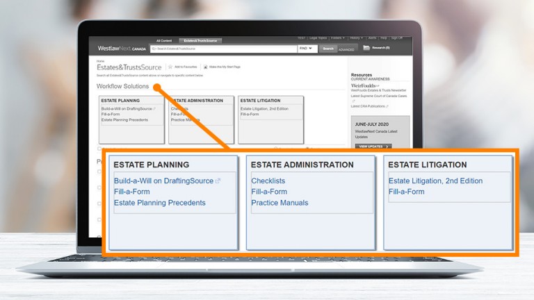 Workflow Solutions | Estates&TrustsSource | WestlawnextCanada