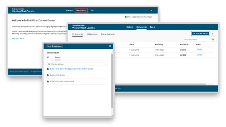 Build-a-will | WestlawNext Canada