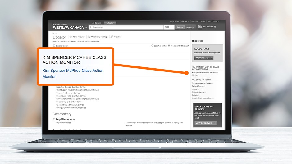 screenshot - 13. Resources Keep abreast of Class Action developments and trends.