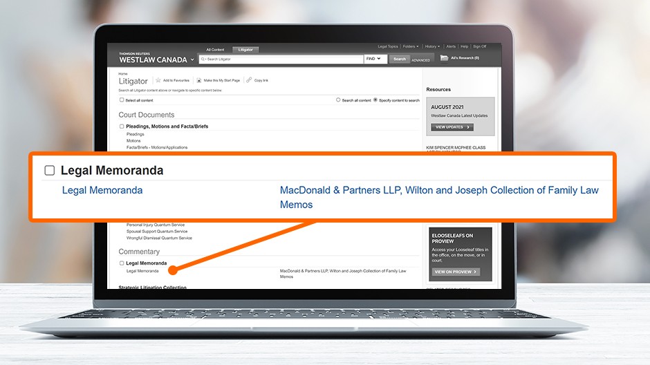 screenshot - 4. Legal Memoranda Access thousands of professionally drafted legal memoranda covering a broad range of legal issues.