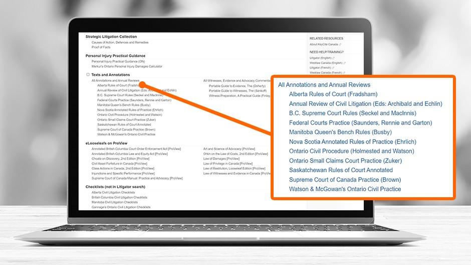 screenshot - 7. Text Annotations Retrieve Rule annotations and practice commentary from Thomson Reuters expert authors.