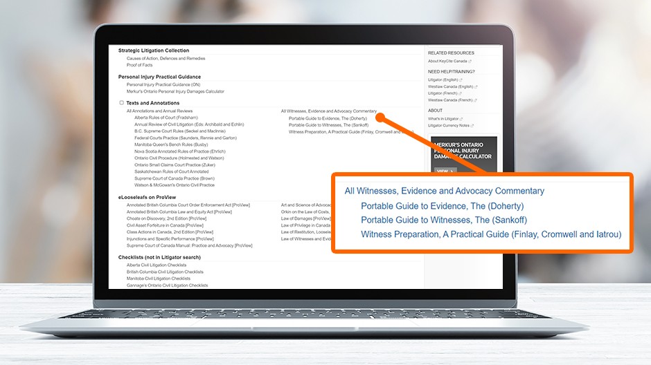 screenshot - 8. All Witnesses, Evidence and Advocacy Commentary Authoritative commentary on witness, evidence, and advocacy topics.