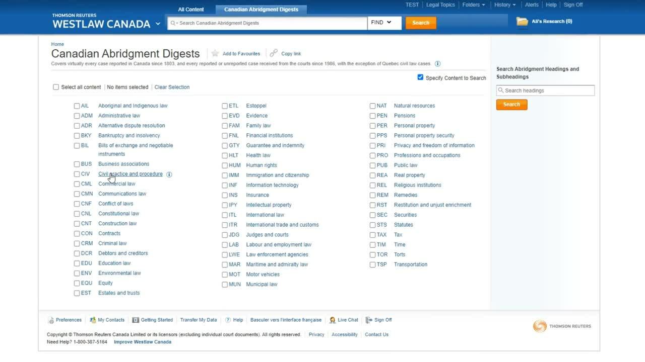 Westlaw Canada Source