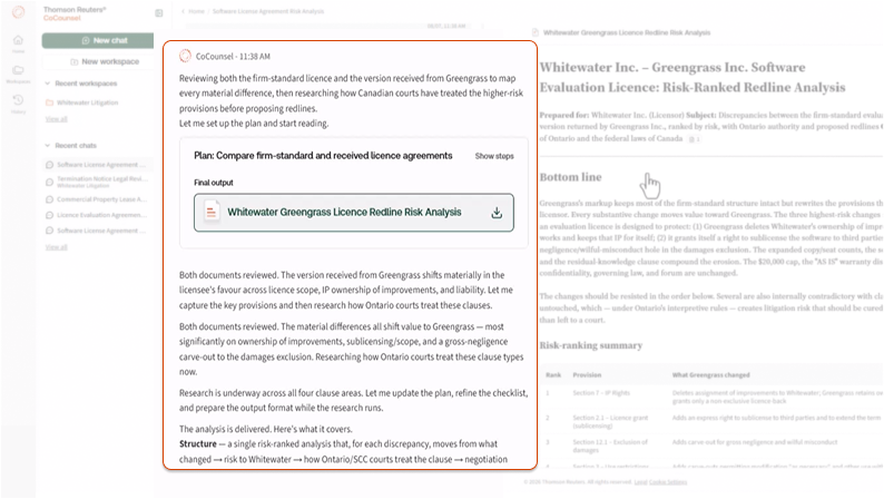 Screenshot of CoCounsel Legal Canada displaying sources