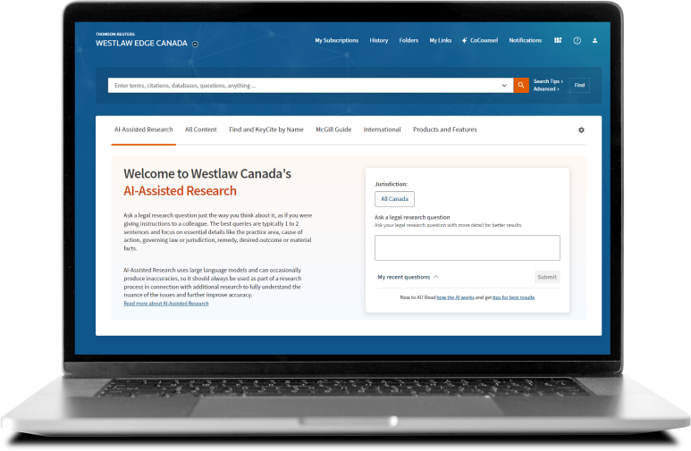 Westlaw Edge Canada with CoCounsel AIPowered Legal Research Canada